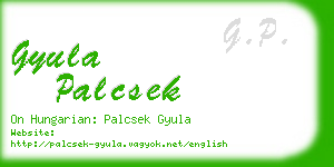 gyula palcsek business card